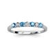 4 - Vivian 3.00 mm Blue Topaz and Diamond 7 Stone Wedding Band 