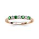 4 - Vivian 3.00 mm Emerald and Diamond 7 Stone Wedding Band 