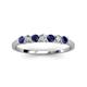 4 - Vivian 3.00 mm Blue Sapphire and Diamond 7 Stone Wedding Band 