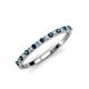 4 - Iskra 1.50 mm Blue and White Diamond 18 Stone Wedding Band 