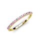 3 - Iskra 1.50 mm Round Pink Tourmaline and Diamond 18 Stone Wedding Band 