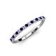 3 - Iskra 1.50 mm Round Blue Sapphire and Diamond 18 Stone Wedding Band 