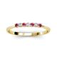 2 - Reina 2.30 mm Pink Tourmaline and Diamond 7 Stone Wedding Band 