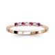 2 - Reina 2.30 mm Pink Tourmaline and Diamond 7 Stone Wedding Band 