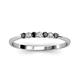 2 - Reina 2.30 mm Black and White Diamond 7 Stone Wedding Band 