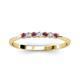 2 - Reina 2.30 mm Rhodolite Garnet and Diamond 7 Stone Wedding Band 