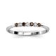2 - Reina 2.30 mm Smoky Quartz and Diamond 7 Stone Wedding Band 