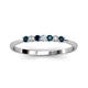 2 - Reina 2.30 mm Blue and White Diamond 7 Stone Wedding Band 