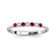 2 - Reina 2.60 mm Ruby and Diamond 7 Stone Wedding Band 