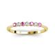 2 - Reina 2.60 mm Pink Sapphire and Diamond 7 Stone Wedding Band 