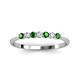 2 - Reina 2.60 mm Green Garnet and Diamond 7 Stone Wedding Band 