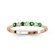 2 - Reina 2.60 mm Green Garnet and Diamond 7 Stone Wedding Band 