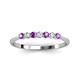 2 - Reina 2.60 mm Amethyst and Diamond 7 Stone Wedding Band 