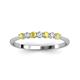 2 - Reina 2.60 mm Yellow Sapphire and Diamond 7 Stone Wedding Band 