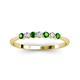 2 - Reina 2.60 mm Green Garnet and Diamond 7 Stone Wedding Band 