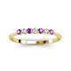 2 - Reina 2.60 mm Amethyst and Diamond 7 Stone Wedding Band 