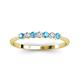 2 - Reina 2.60 mm Blue Topaz and Diamond 7 Stone Wedding Band 
