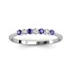 2 - Reina 2.60 mm Iolite and Diamond 7 Stone Wedding Band 