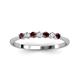 2 - Reina 2.60 mm Red Garnet and Diamond 7 Stone Wedding Band 