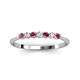 2 - Reina 2.60 mm Rhodolite Garnet and Diamond 7 Stone Wedding Band 