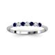 2 - Reina 2.60 mm Blue Sapphire and Diamond 7 Stone Wedding Band 