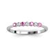 2 - Reina 2.60 mm Pink Sapphire and Diamond 7 Stone Wedding Band 