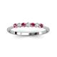 2 - Reina 2.60 mm Pink Tourmaline and Diamond 7 Stone Wedding Band 