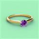 2 - Solus Round Amethyst Solitaire Engagement Ring  
