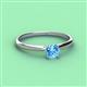 2 - Solus Round Blue Topaz Solitaire Engagement Ring  