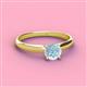 2 - Solus Round Aquamarine Solitaire Engagement Ring  