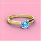 2 - Solus Round Blue Topaz Solitaire Engagement Ring  