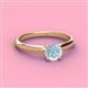 2 - Solus Round Aquamarine Solitaire Engagement Ring  