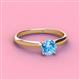 2 - Solus Round Blue Topaz Solitaire Engagement Ring  