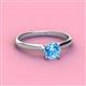 2 - Solus Round Blue Topaz Solitaire Engagement Ring  
