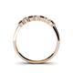4 - Reina 3.00 mm Red Garnet and Diamond 7 Stone Wedding Band 