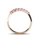 4 - Reina 3.00 mm Pink Sapphire and Diamond 7 Stone Wedding Band 