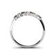 4 - Reina 3.00 mm Smoky Quartz and Diamond 7 Stone Wedding Band 