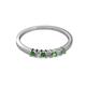 2 - Evia 2.00 mm Princess Cut Green Garnet and Diamond 7 Stone Wedding Band 