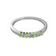 2 - Evia 2.00 mm Princess Cut Peridot and Diamond 7 Stone Wedding Band 