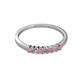 2 - Evia 2.00 mm Princess Cut Rhodolite Garnet and Diamond 7 Stone Wedding Band 
