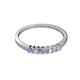 2 - Evia 2.00 mm Princess Cut Tanzanite and Diamond 7 Stone Wedding Band 