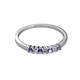 2 - Evia 2.00 mm Princess Cut Iolite and Diamond 7 Stone Wedding Band 