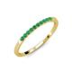 3 - Clara 1.80 mm Emerald 10 Stone Wedding Band 