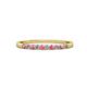 3 - Clara 1.80 mm Pink Tourmaline and Diamond 10 Stone Wedding Band 