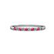 3 - Clara 1.80 mm Rhodolite Garnet and Diamond 10 Stone Wedding Band 