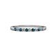3 - Clara 1.80 mm Blue and White Diamond 10 Stone Wedding Band 