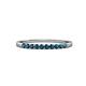 3 - Clara 2.00 mm Blue Diamond 10 Stone Wedding Band 