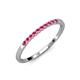 2 - Clara 2.00 mm Rhodolite Garnet 10 Stone Wedding Band 