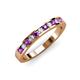 4 - Kathiryn 2.00 mm Amethyst and Diamond 11 Stone Wedding Band 