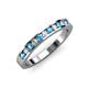 4 - Kathiryn 2.00 mm Blue Topaz and Diamond 11 Stone Wedding Band 